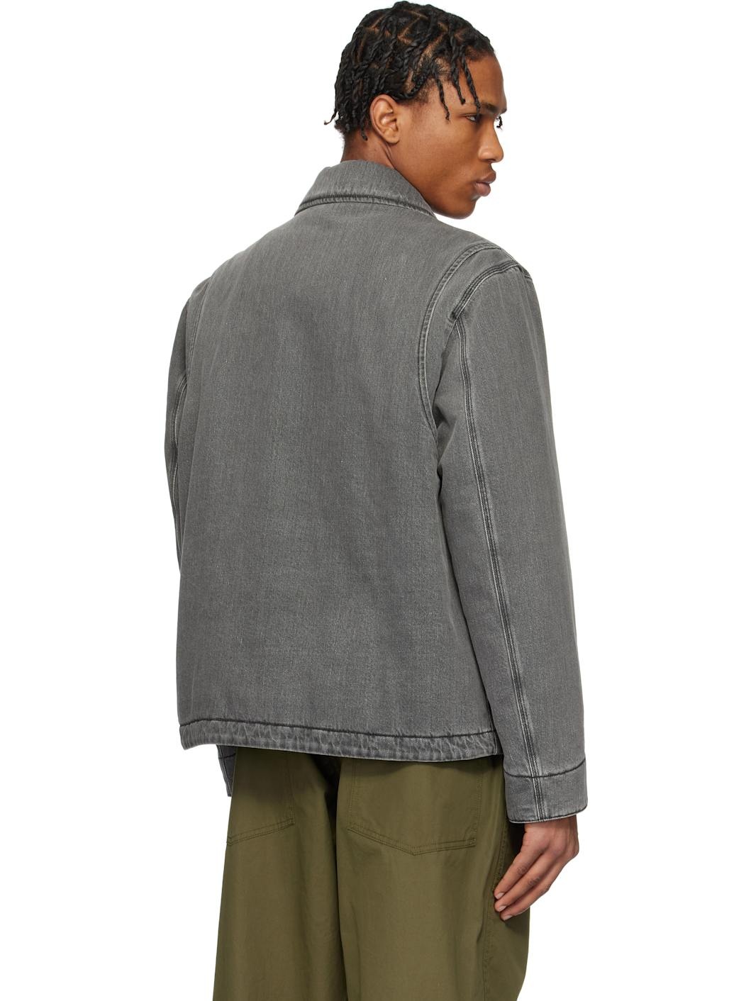 Gray Acate Padded Denim Overshirt - 3