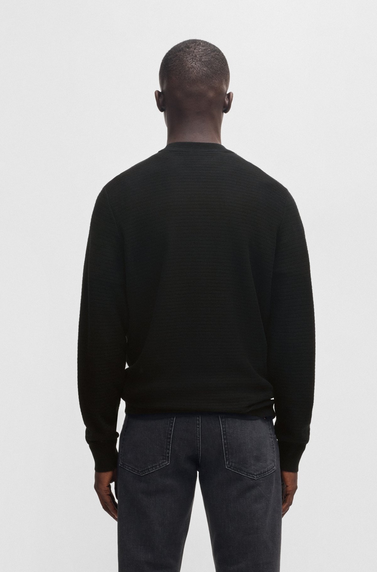 REGULAR-FIT SWEATER IN COTTON AND CASHMERE - 5