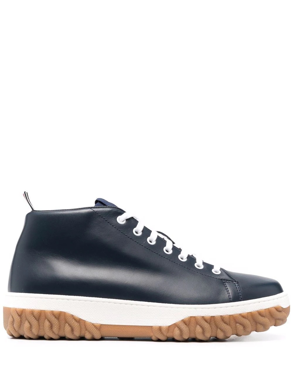 mid-top leather court sneakers - 1