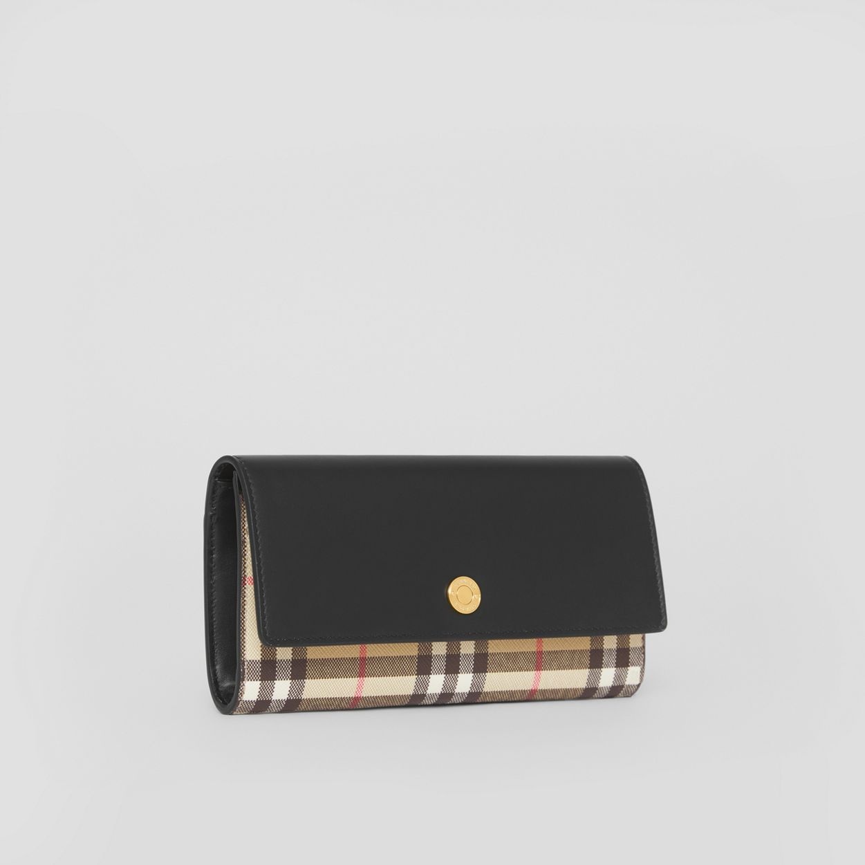 Vintage Check and Leather Continental Wallet - 4