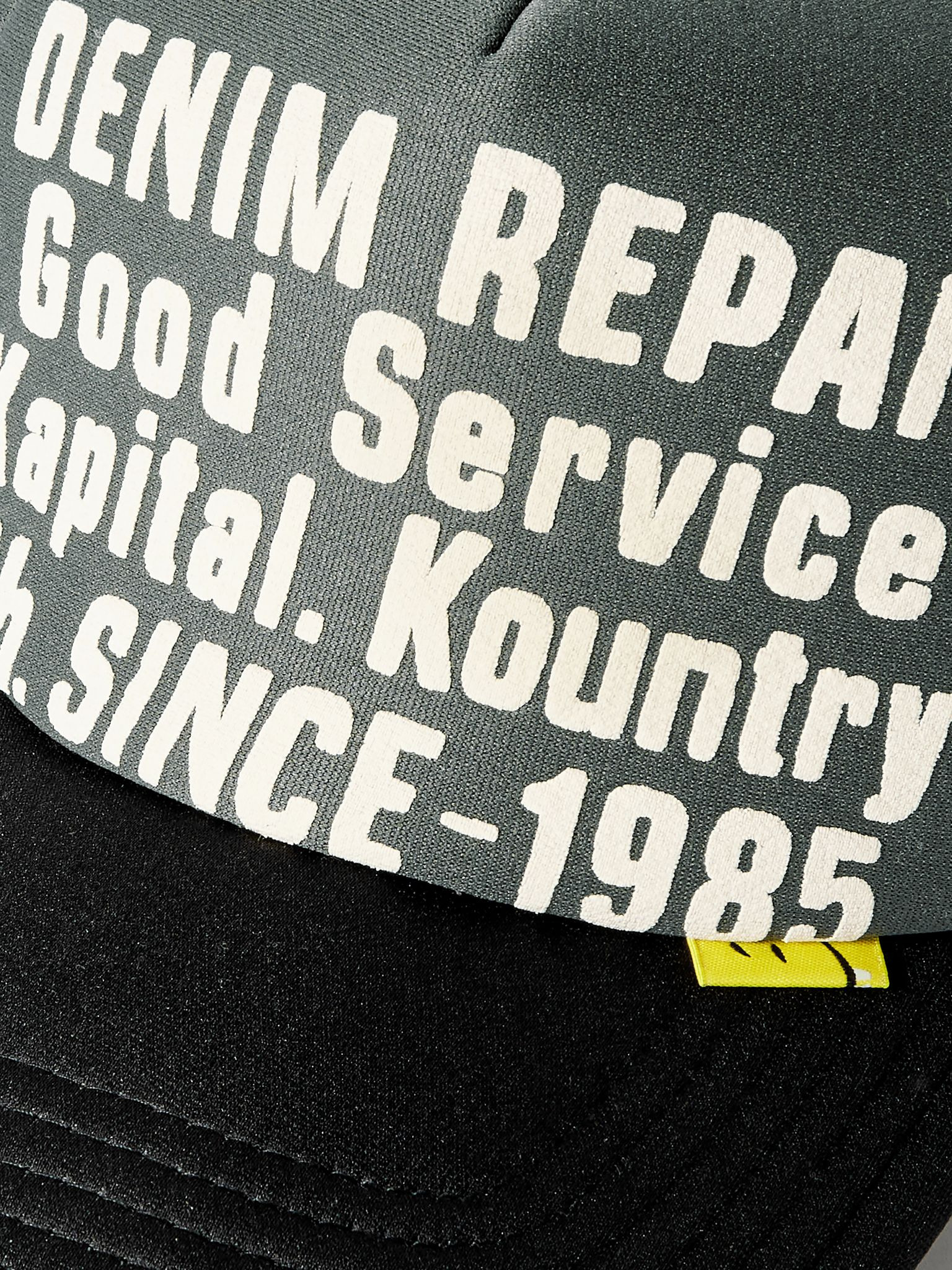 Printed Scuba and Mesh Trucker Cap Gray - 4