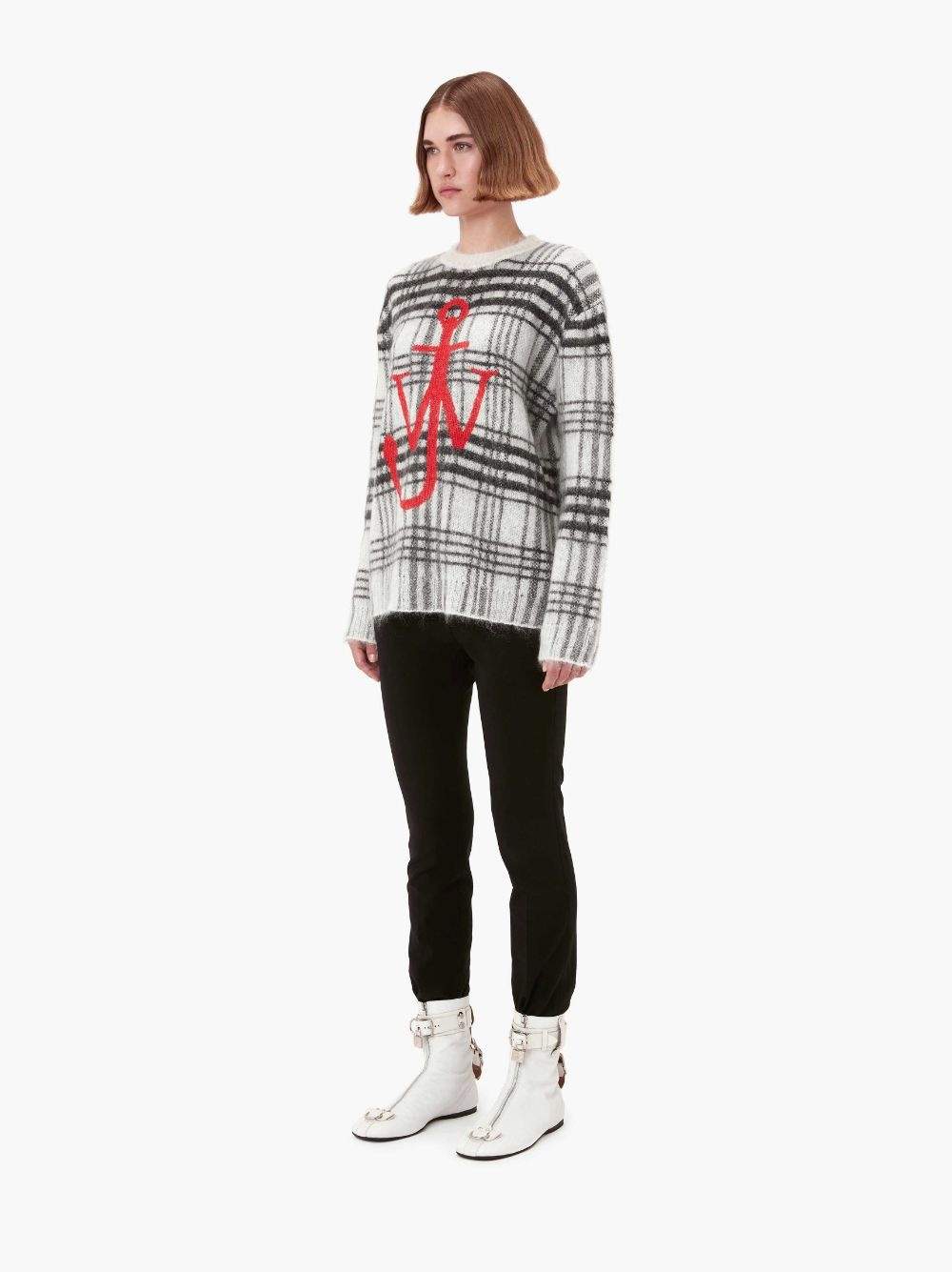 TARTAN CHECK CREWNECK JUMPER - 5