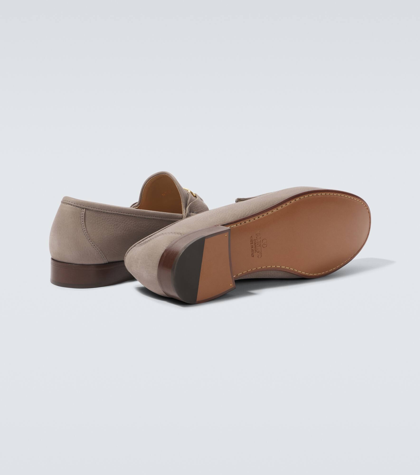 VLogo leather loafers - 7