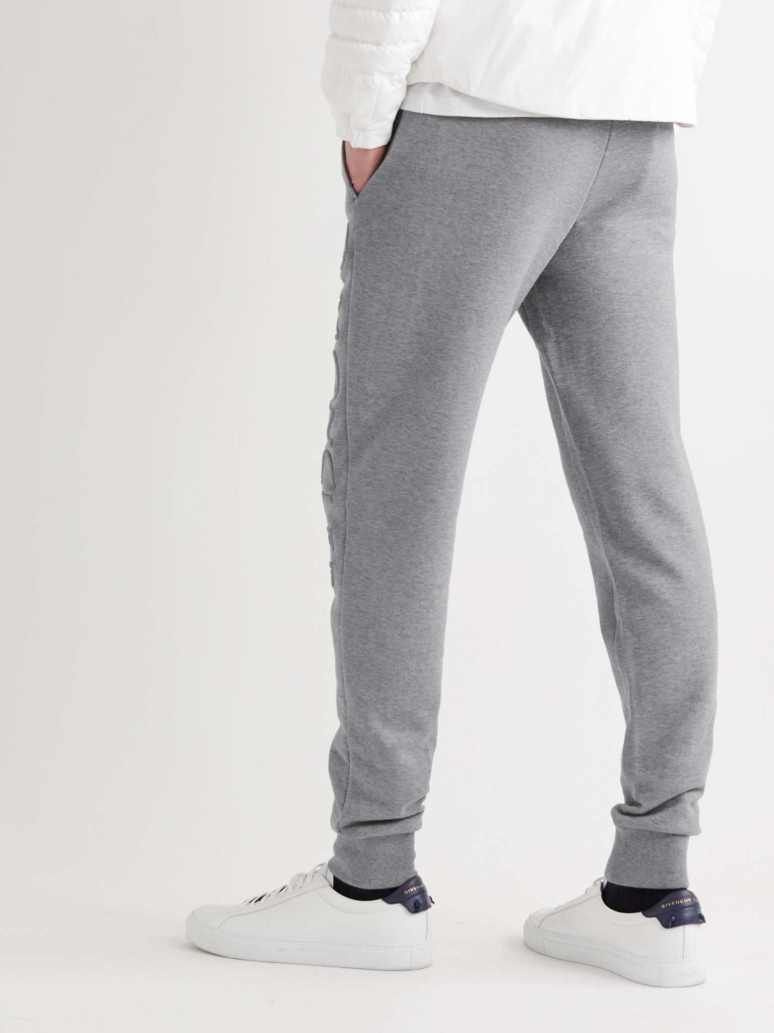 Slim-Fit Tapered Logo-Embroidered Loopback Cotton-Jersey Sweatpants - 4