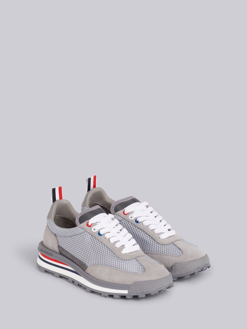 Dark Grey Tessuto Mesh Suede Back Unlined Tech Runner 3