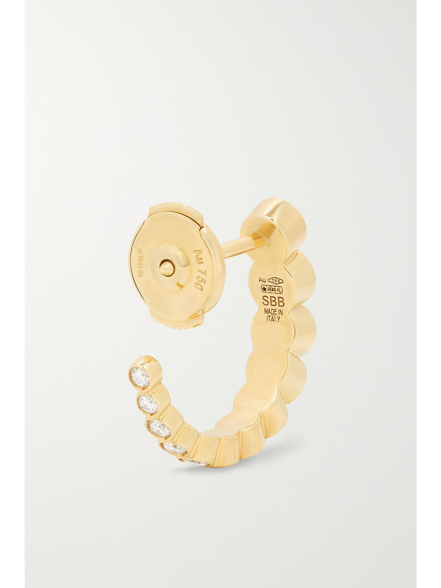 Boucle Ensemble 18-karat gold diamond single hoop earring Gold - 4