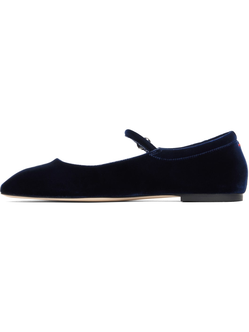 Navy Uma Velvet Mary-Jane Ballerina Flats - 3