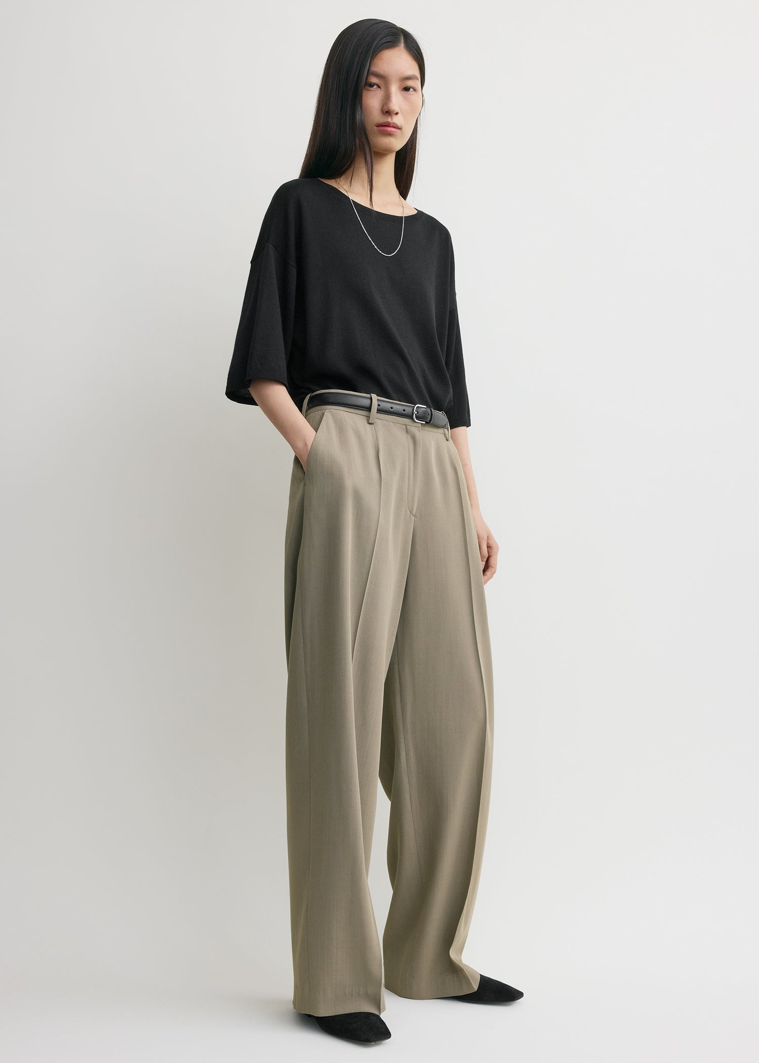 Wide fluid trousers taupe - 3