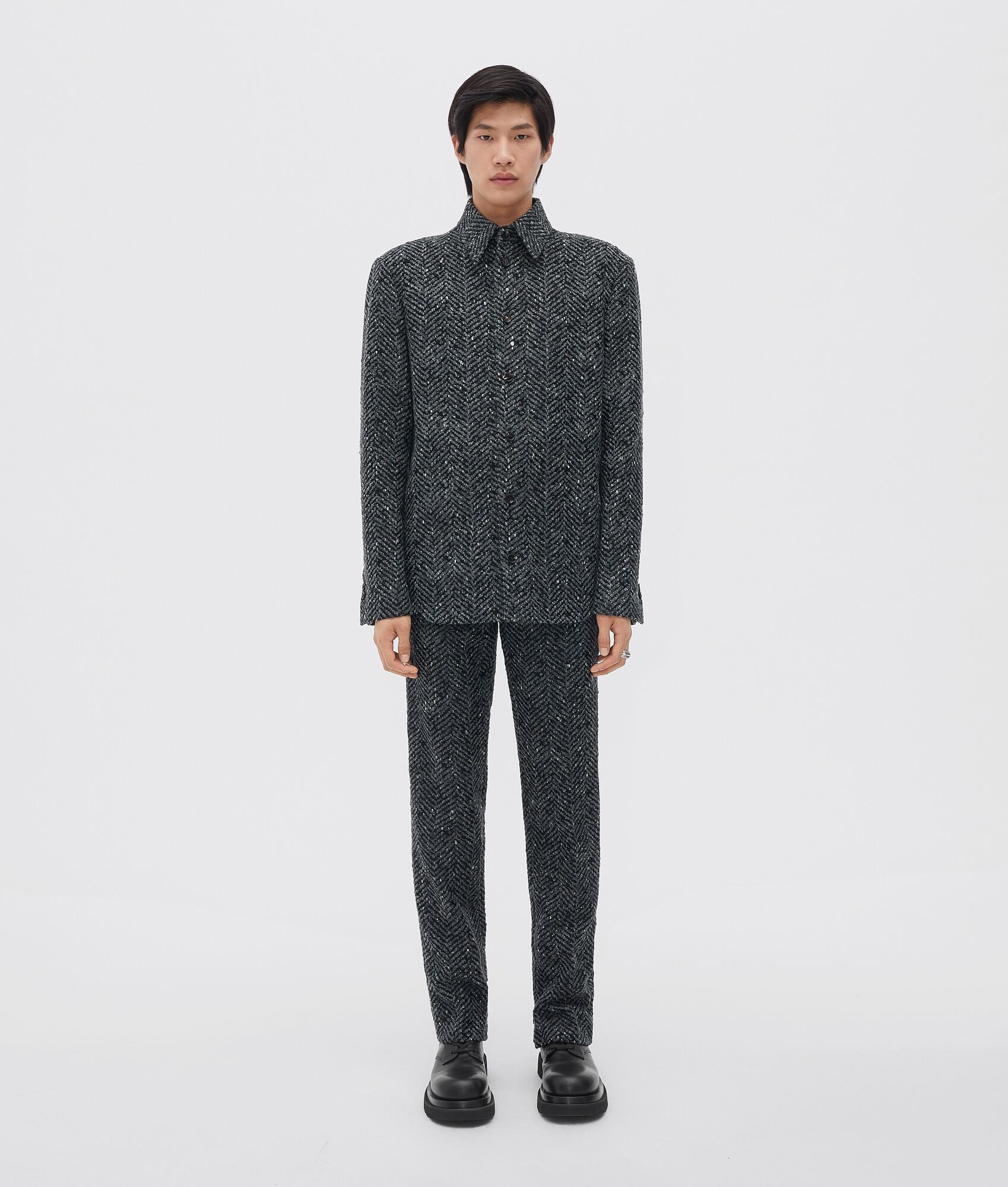 mouliné herringbone wool jacket - 1
