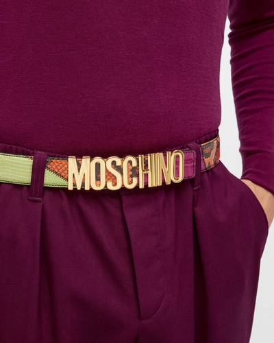 Moschino Men's Multicolor Patchwork Leather Belt outlook