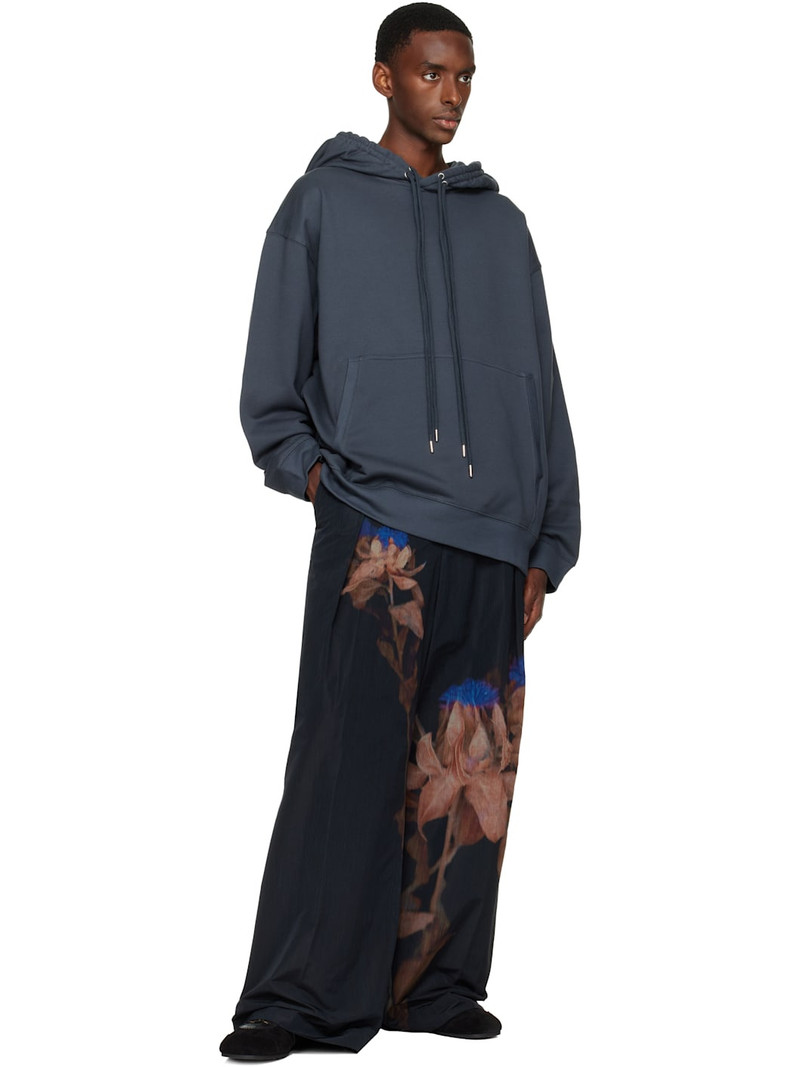 Dries Van Noten Navy Loose Fit Hoodie outlook