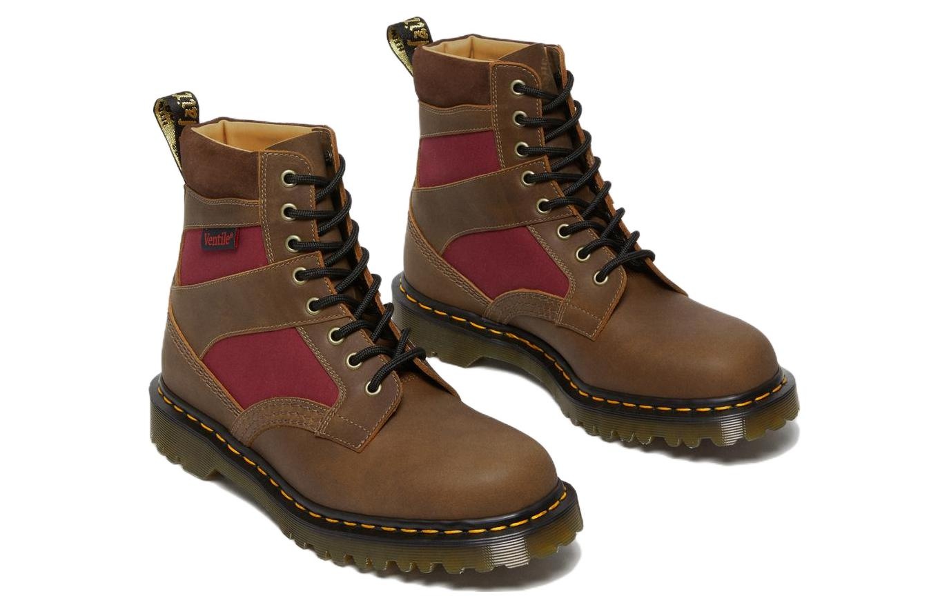 Dr.Martens 1460 Made in England Padded Panel Lace Up Boots 'Brown Dockyard Oxblood' 27775203 - 3