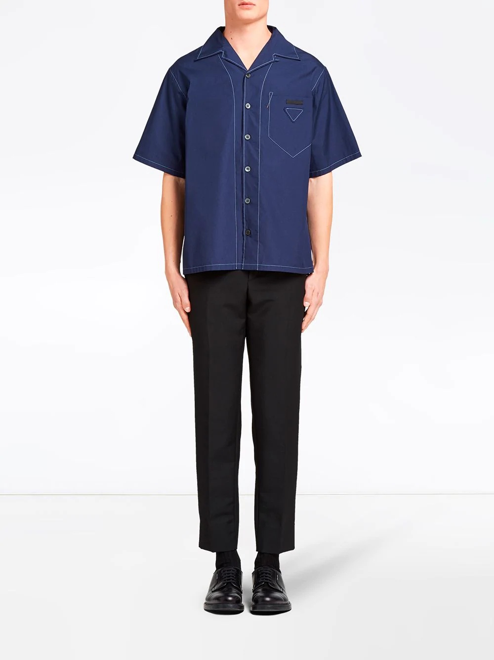 top-stitched bowling shirt - 2