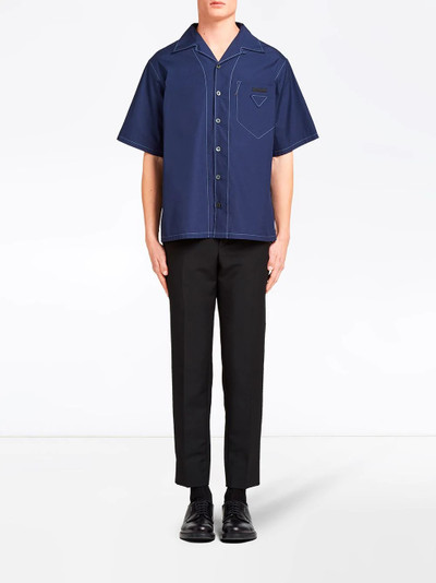 Prada top-stitched bowling shirt outlook