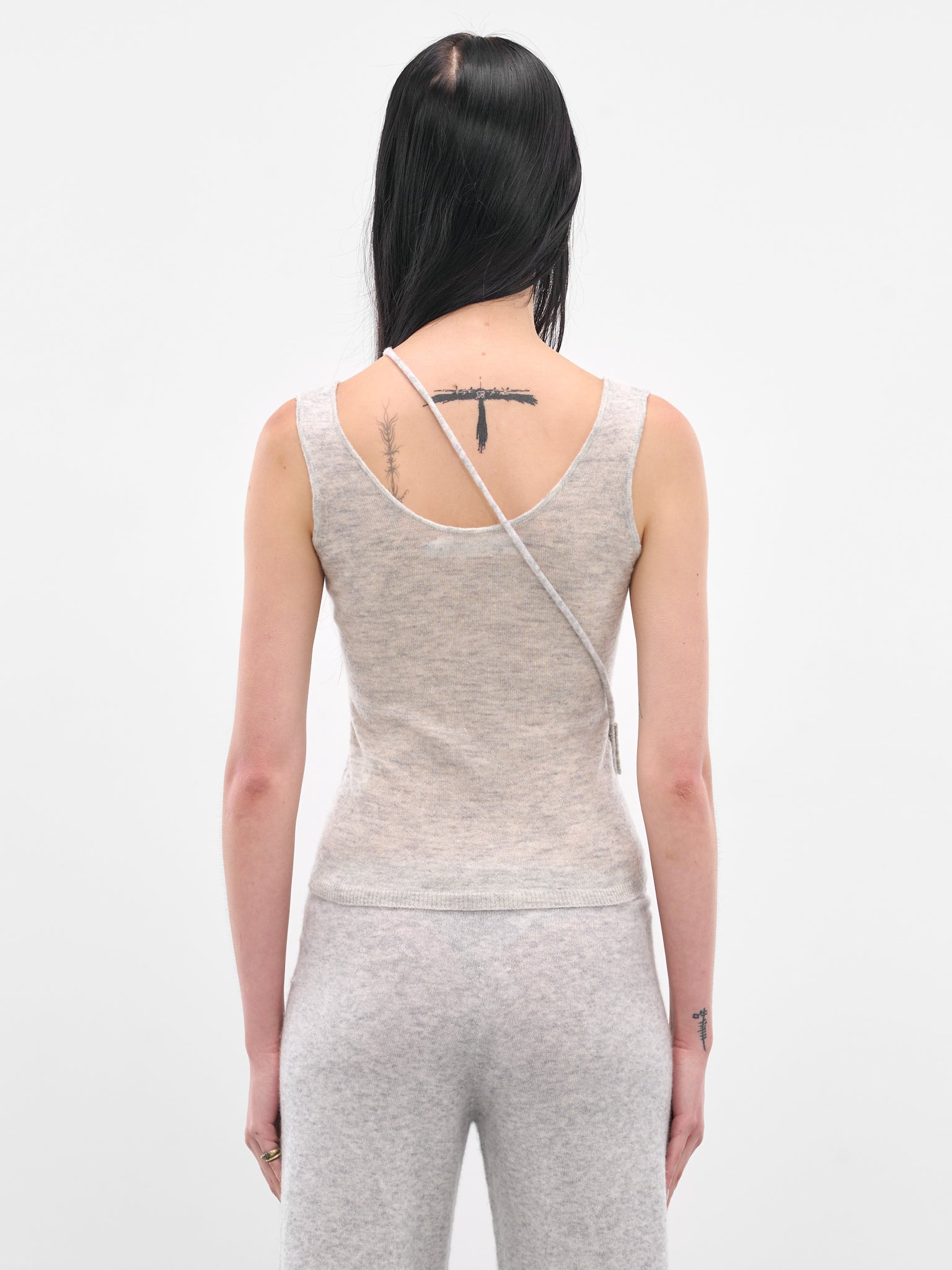 Gray Crossbody Pouch Knit Tank - 3
