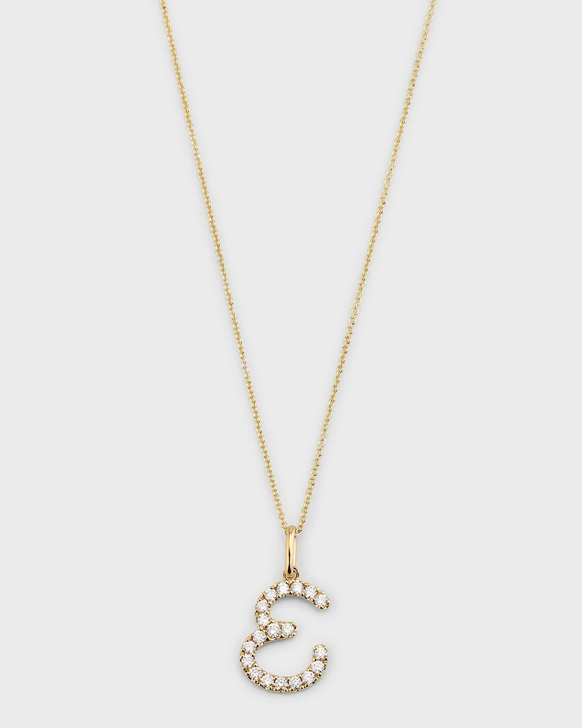 14k Diamond Pave Initial Necklace - 1