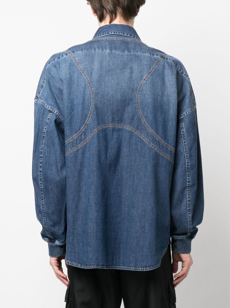 シェフ vol 75 ~102 VERSACE JEANS COUTURE Blue Men's Denim Shirt | yoox | REVERSIBLE
