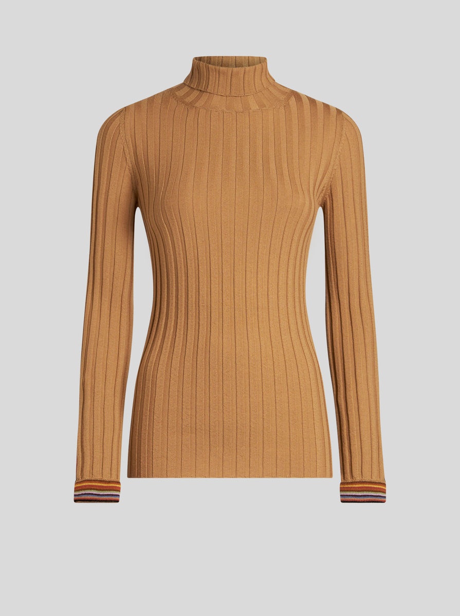 POLO NECK WOOL JUMPER - 1