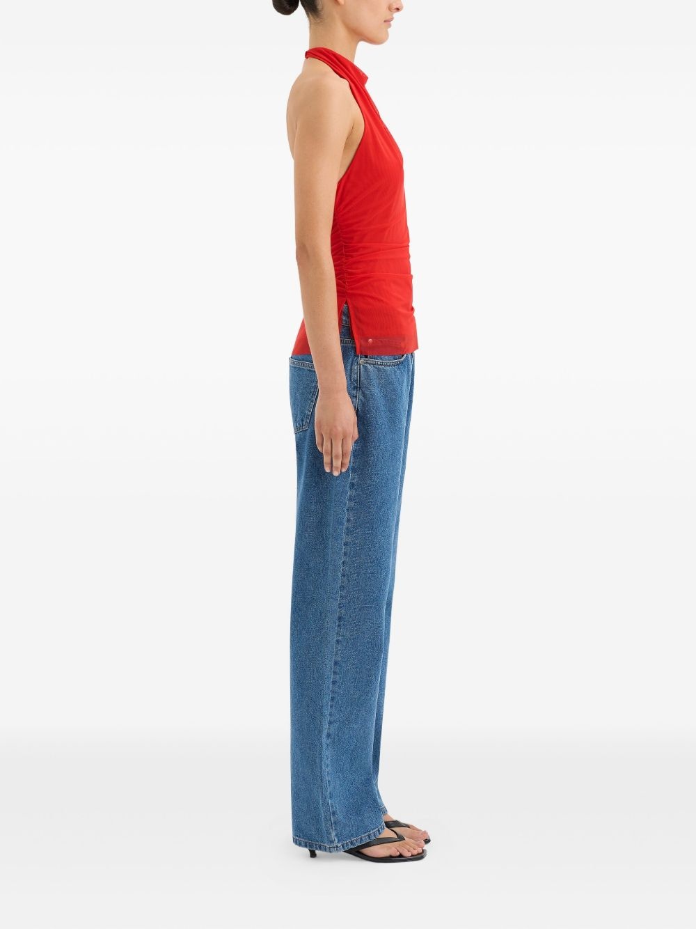 draped sleeveless top - 3