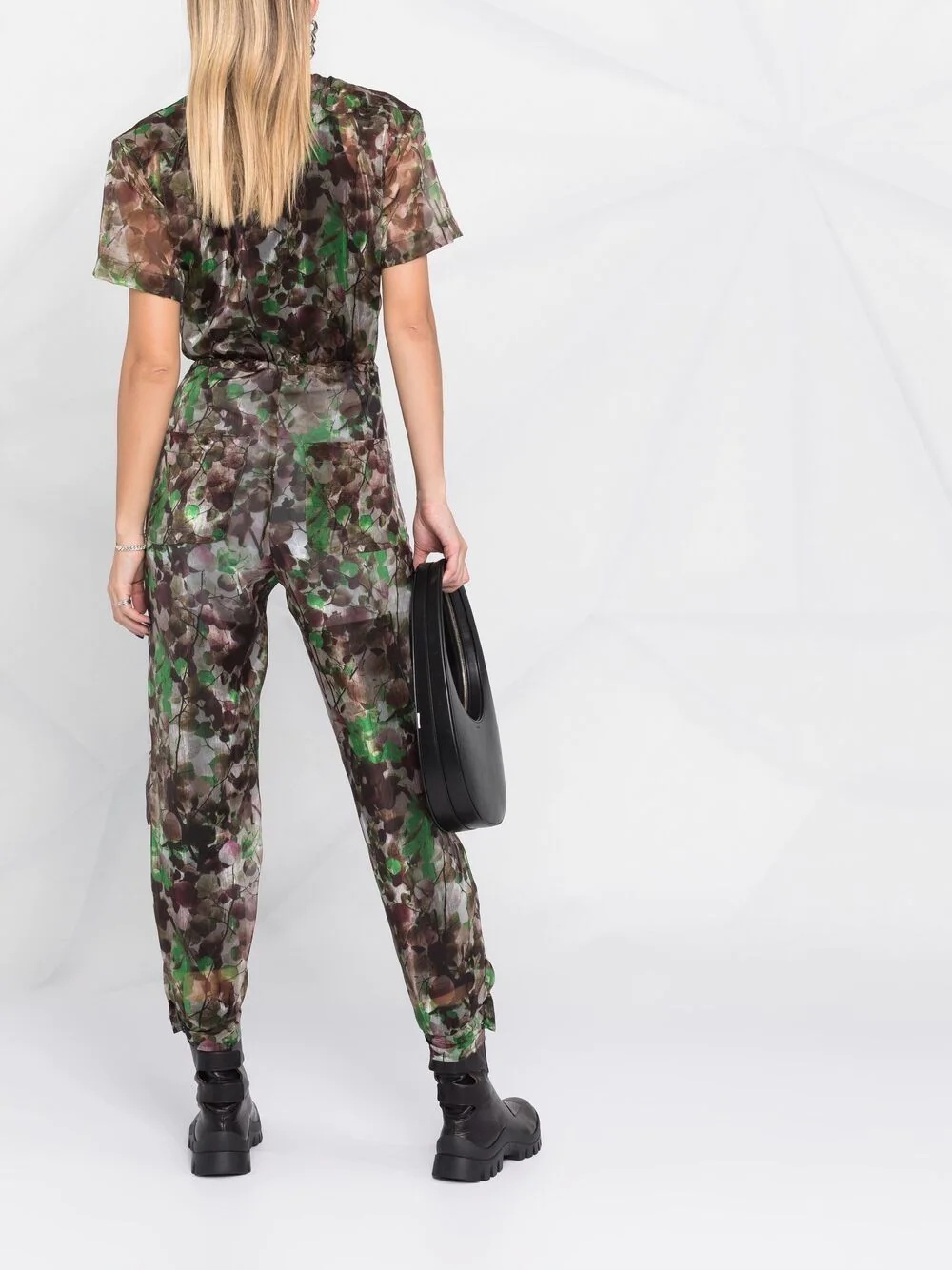 Blossom camouflage-print tapered jumpsuit - 6