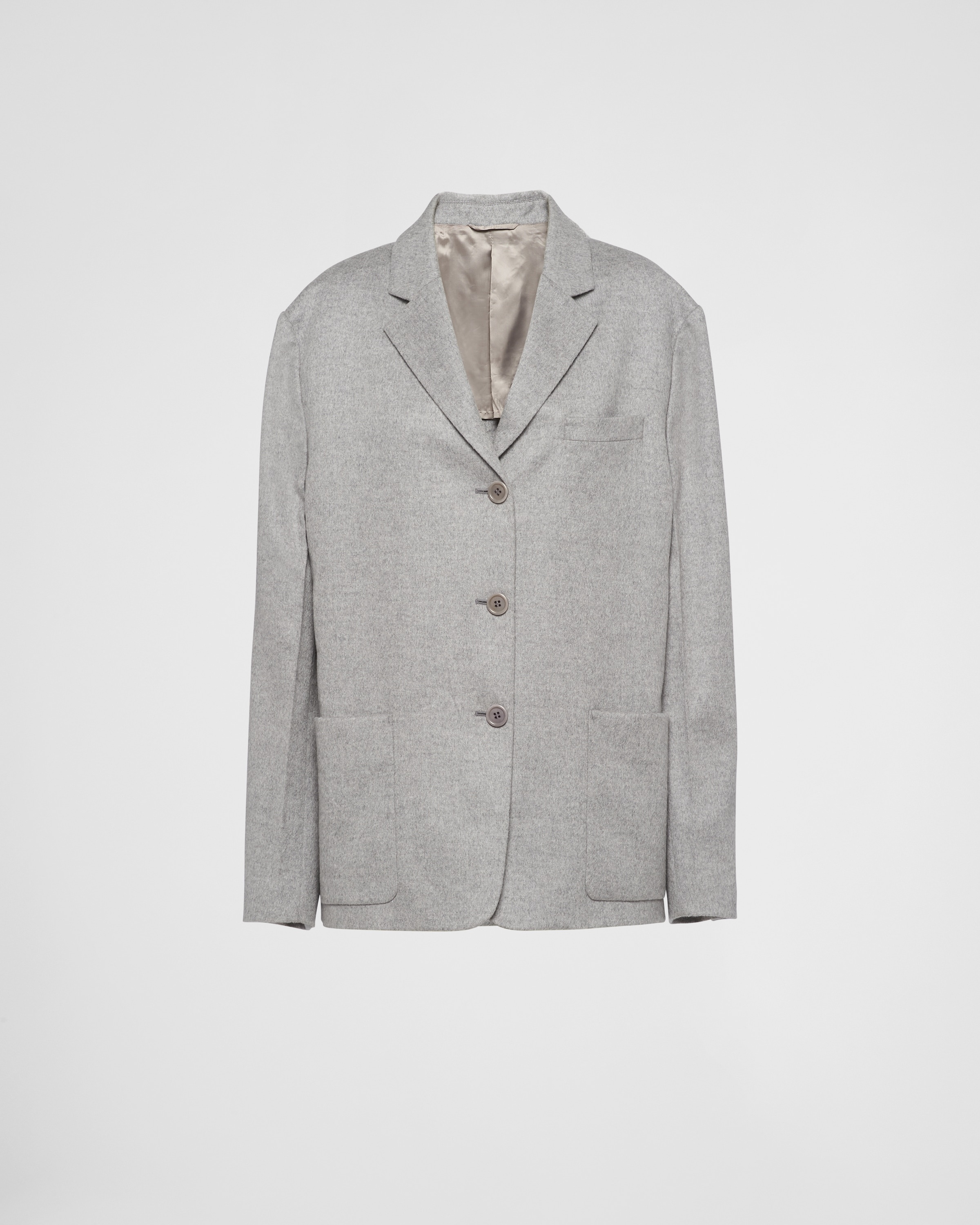 Single-breasted cashmere jacket - 1