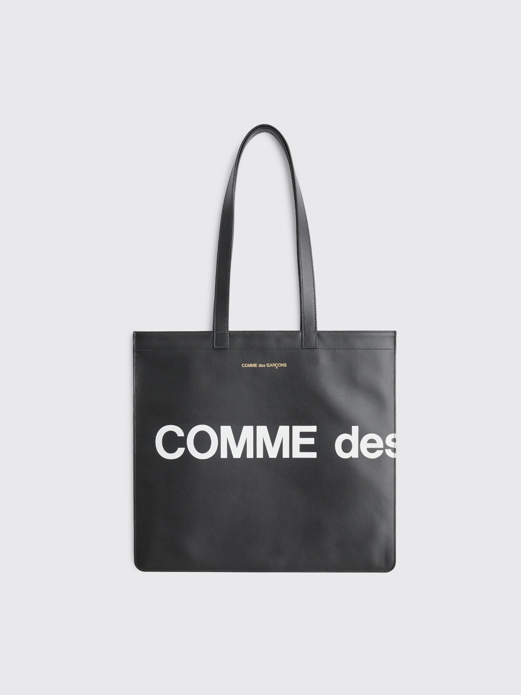 COMME DES GARÇONS WALLET HUGE LOGO LEATHER BAG BLACK - 1