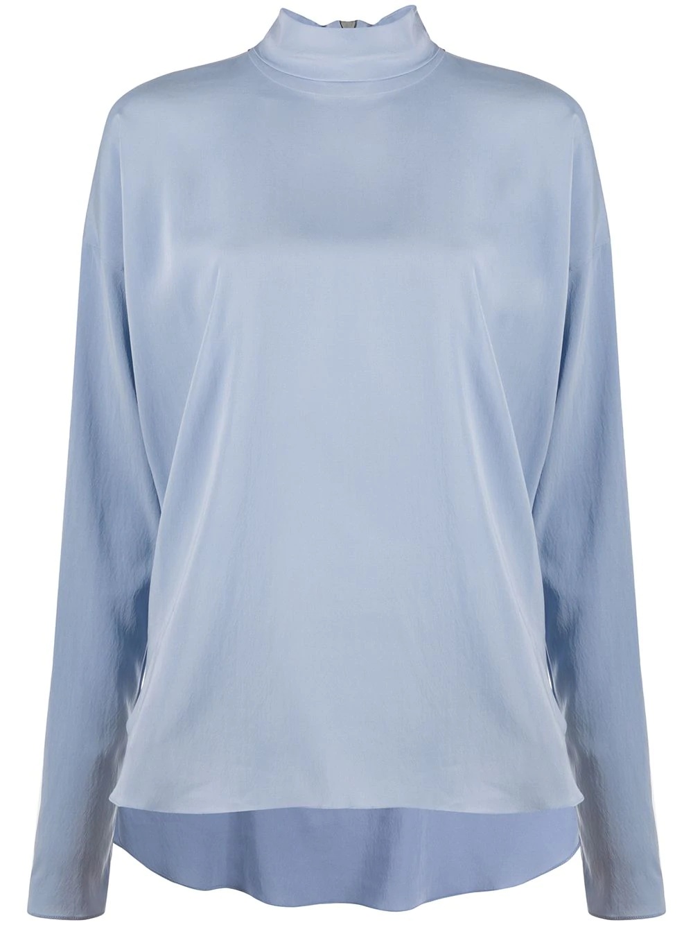 long-sleeve roll neck blouse - 1