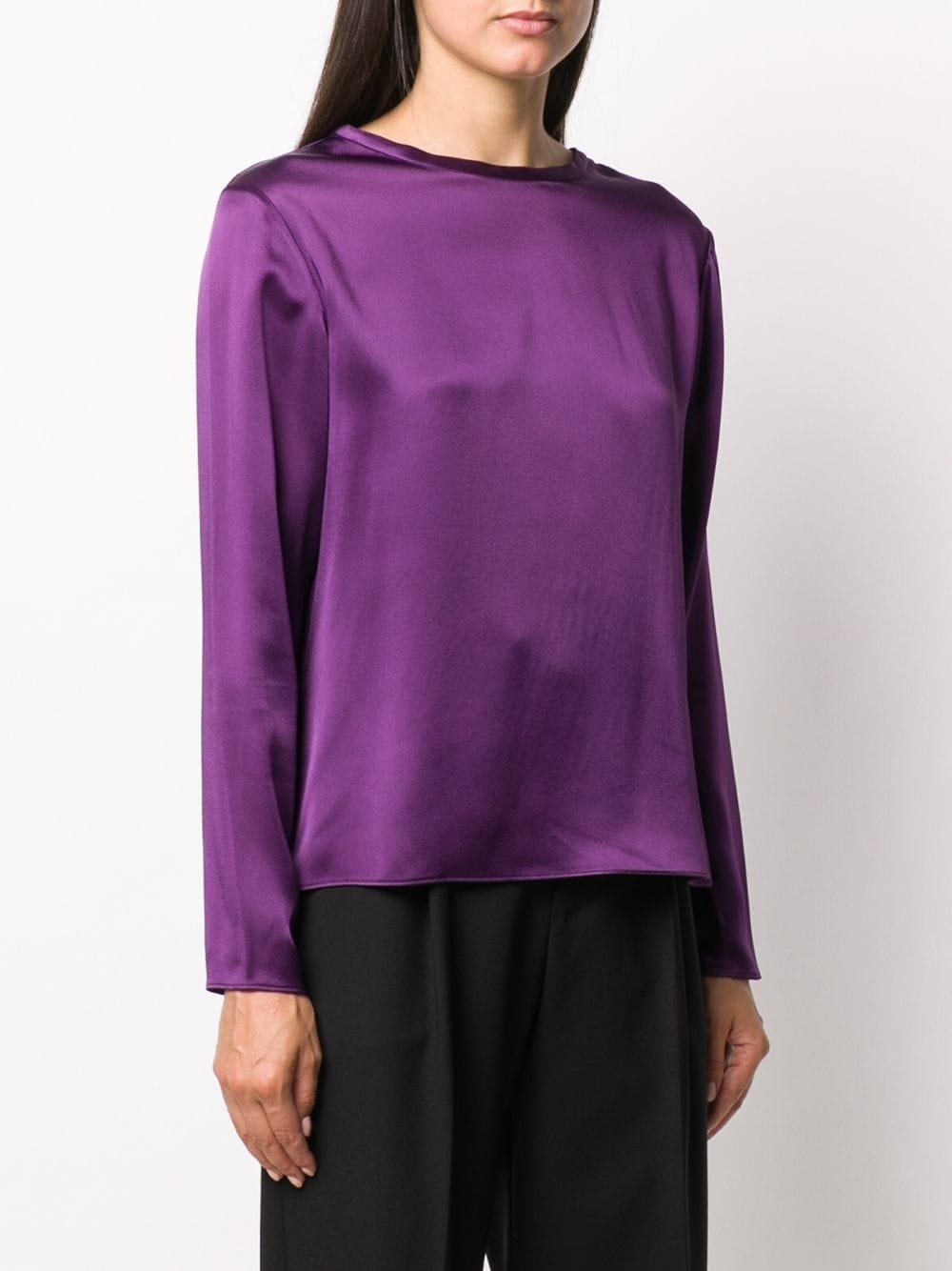 long-sleeve satin blouse - 3