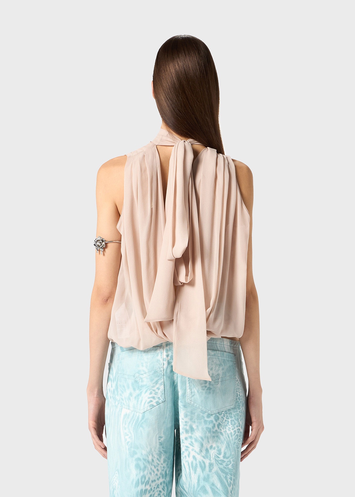 GEORGETTE TOP WITH SCARF - 4