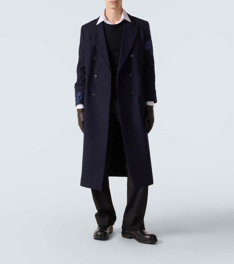 Dries Van Noten Floral double-breasted wool coat outlook