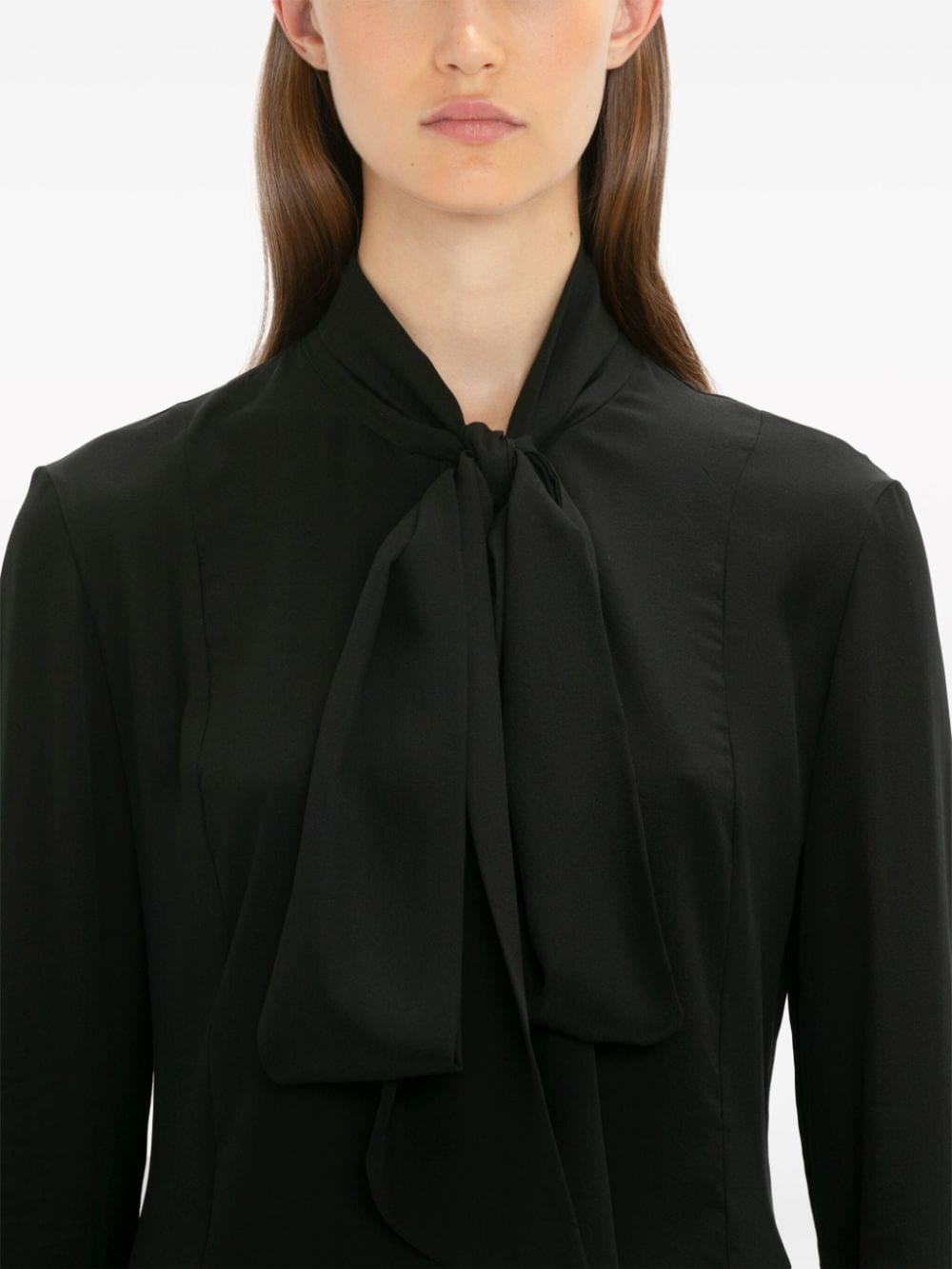 pleat-detail silk blouse - 6