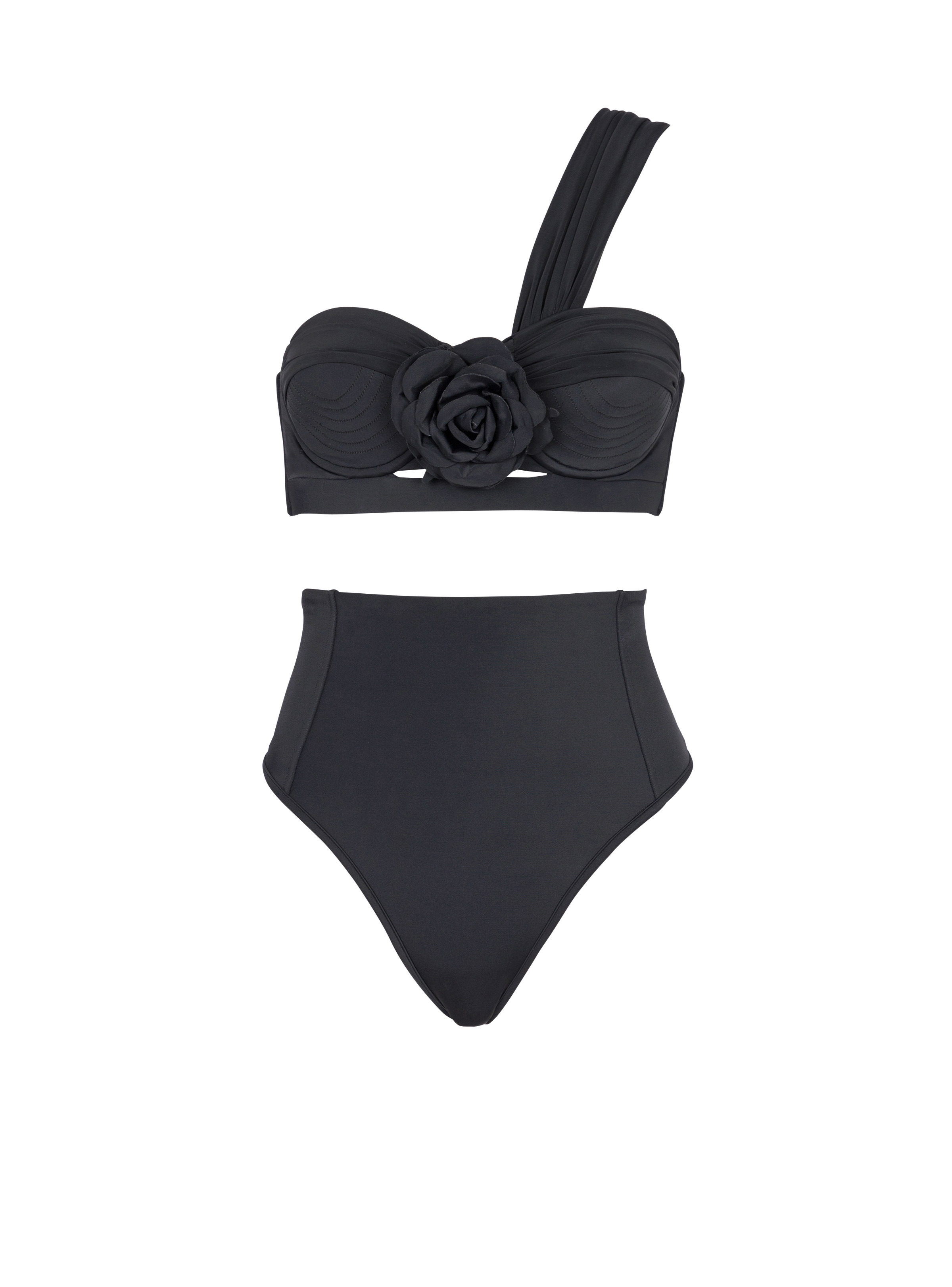 Asymmetric two-piece swimming costume - 1