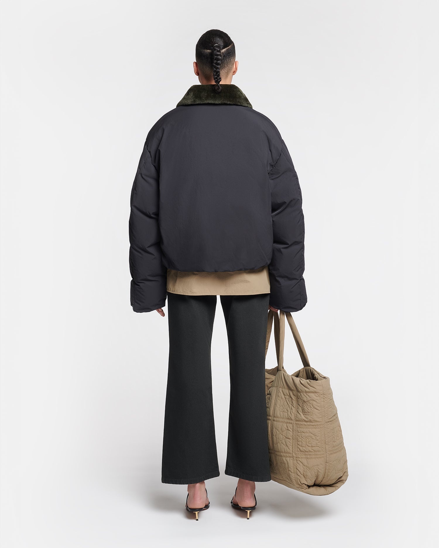 Faux Fur and Tech Nylon Jacket - 4