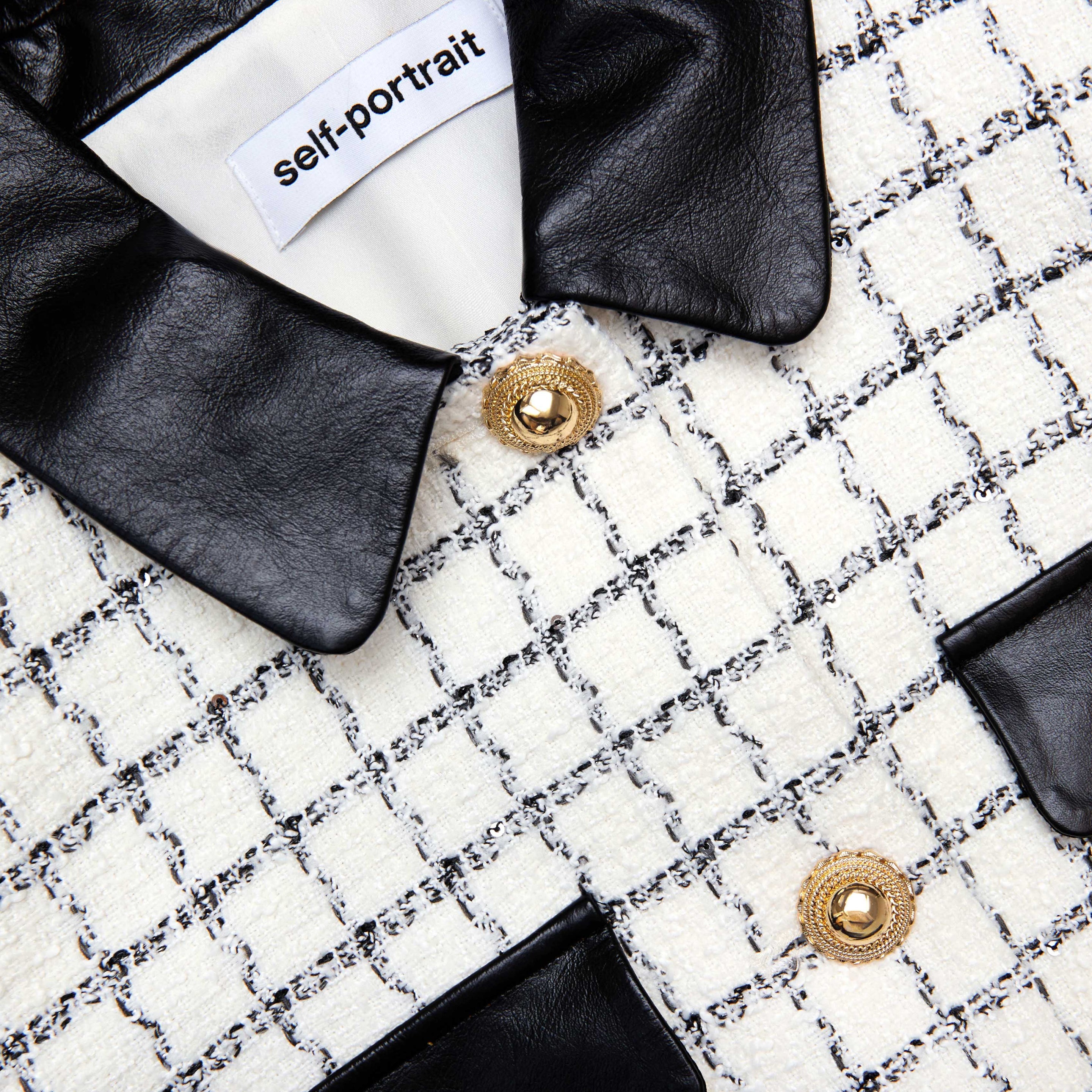 Check Boucle Fur Cuff Jacket - 5