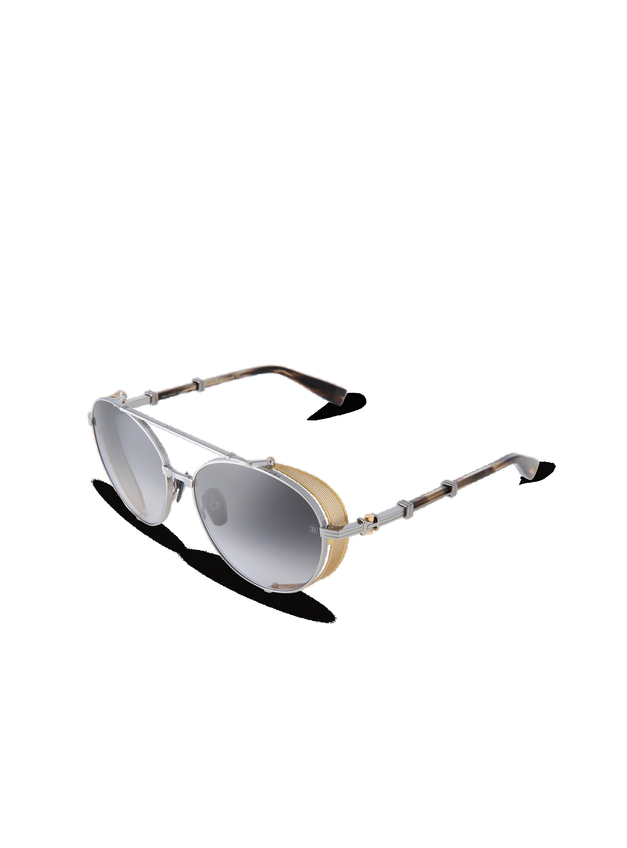Black and gold-tone titanium Brigade-II sunglasses - 3