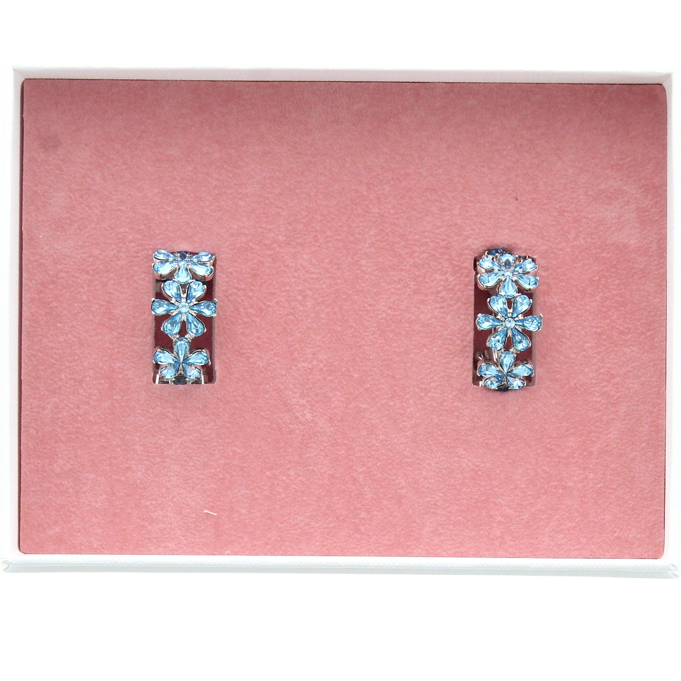 Amina Muaddi – Lily Hoop Earrings Aquamarine - 2