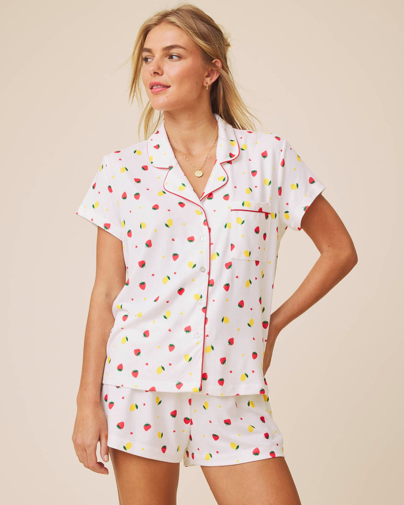 Splendid Strawberry Lemonade Flora Pillowsoft Short Set outlook