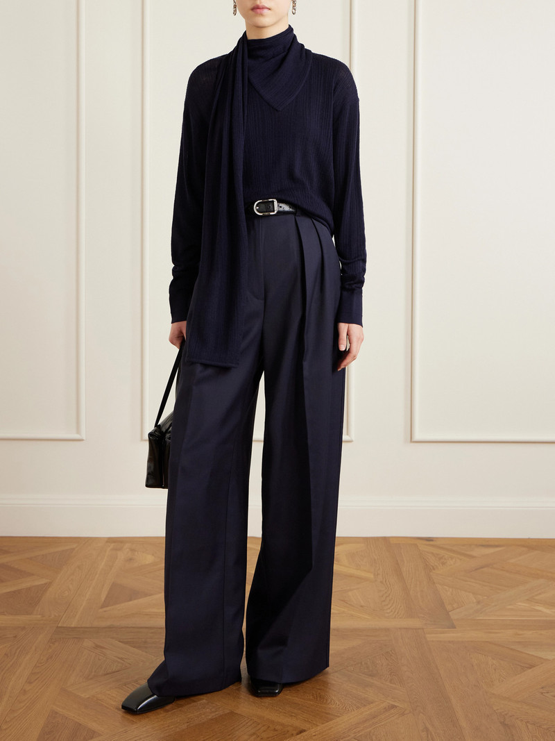 MARIA McMANUS Scarf-detailed Ribbed Merino Wool Sweater outlook