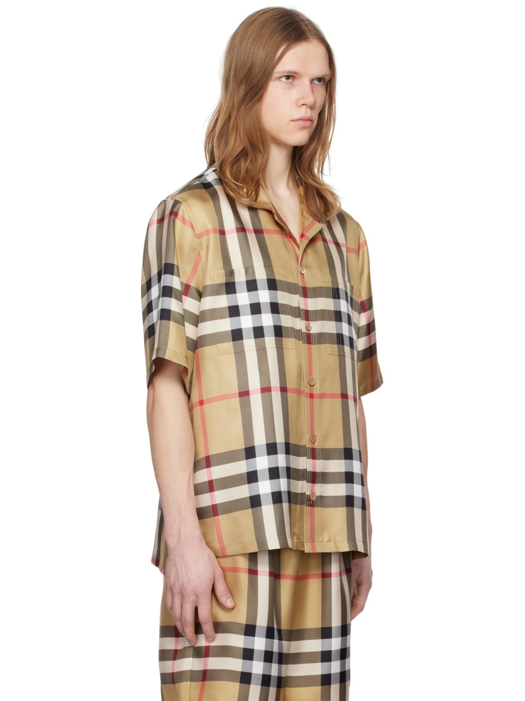 Beige Check Shirt - 2