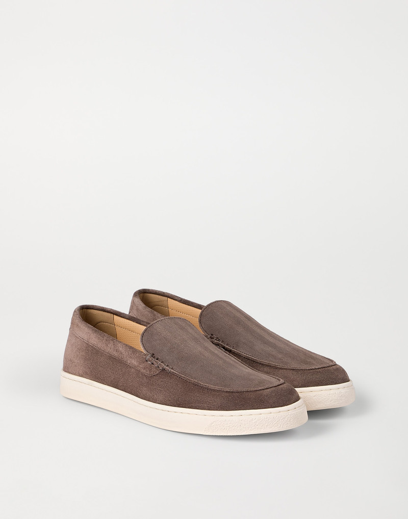 Chevron-effect suede loafers 2
