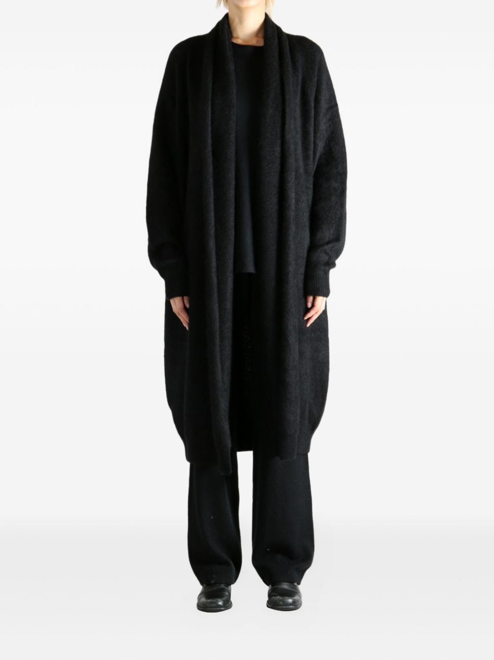 shawl-collar long cardigan - 2