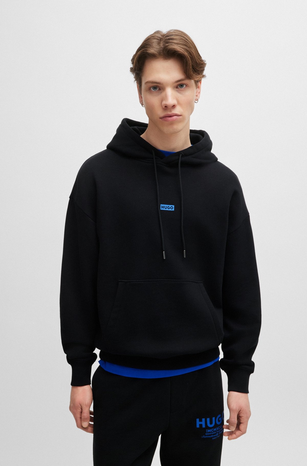 COTTON-TERRY LOOSE-FIT HOODIE WITH LOGO DETAILS - 2
