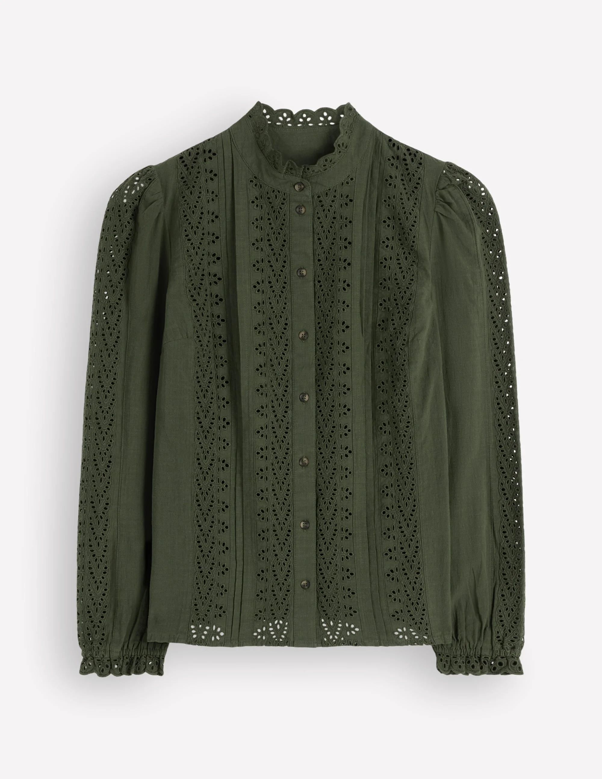 Broderie Cotton Top-Scarab - 1