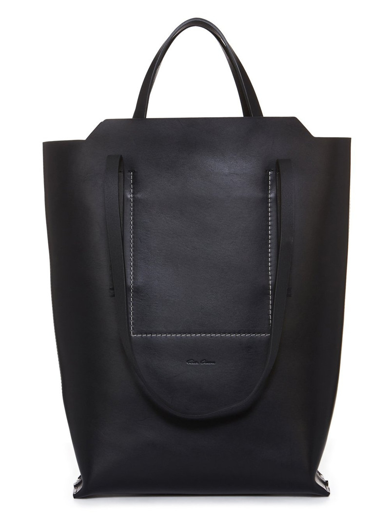 medium logo-debossed leather tote bag 1