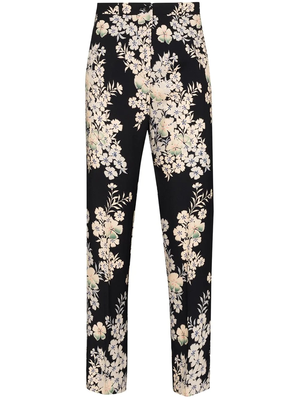 floral-print straight-leg trousers - 1