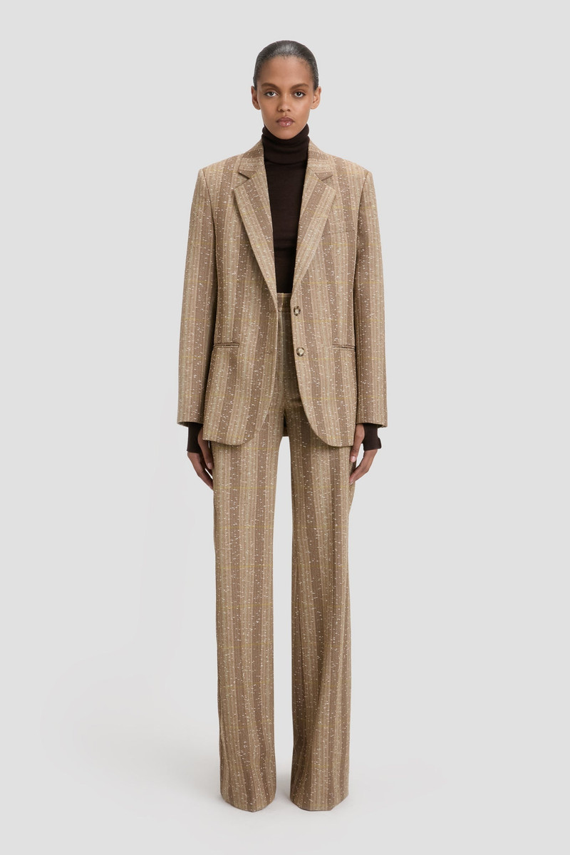 Victoria Beckham Alina Trouser In Beige-Pistachio outlook