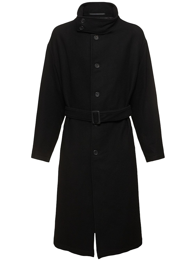 J-stand collar wool blend coat - 1