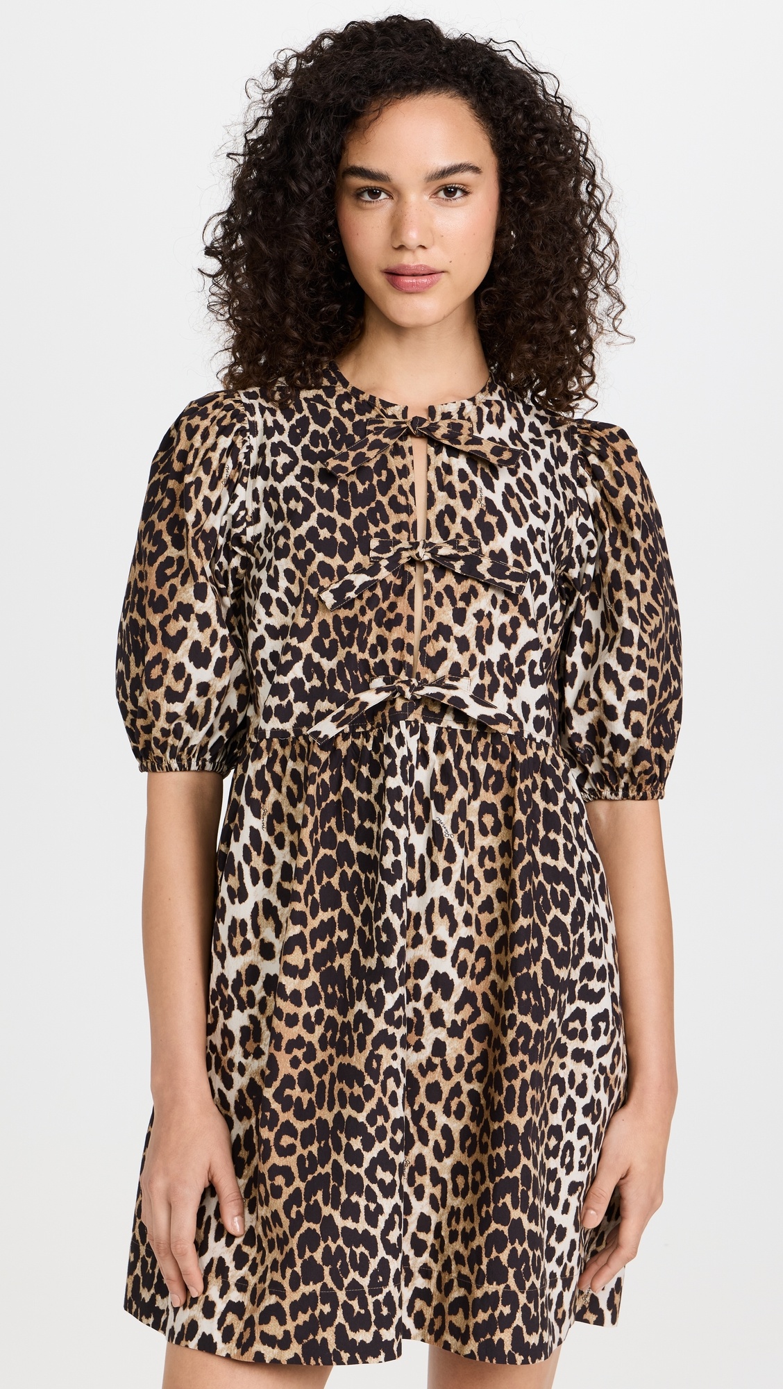 Cotton Poplin Tie String Mini Dress - 2