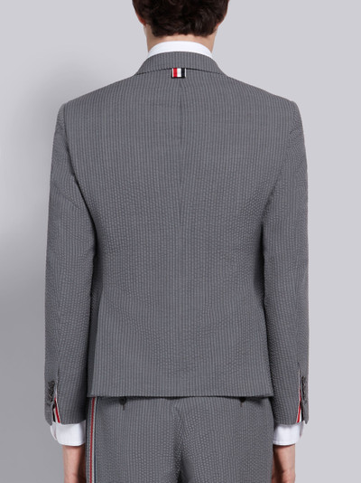 Thom Browne Light Grey Wool Seersucker Engineered Stripe High Armhole Jacket outlook