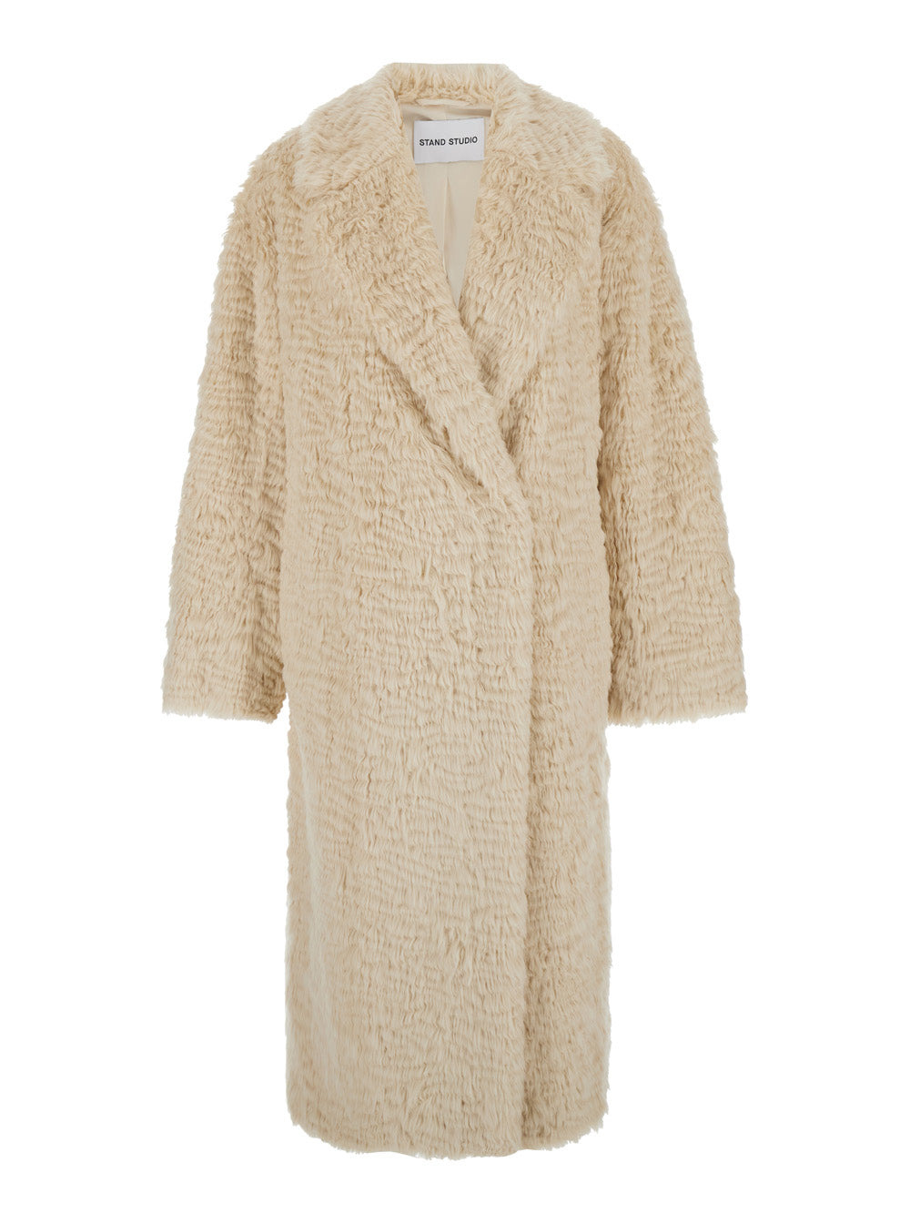 Stand Women 'Nicole' Beige Double-Breasted Coat With Classic Revers In Eco-Fur Woman - 1